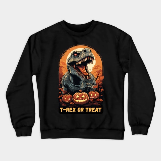 T-Rex or Treat - halloween t-rex Crewneck Sweatshirt by LoffDesign